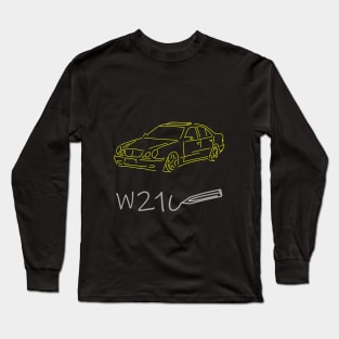 Mercedes W210 front  sketch grey yellow Long Sleeve T-Shirt
